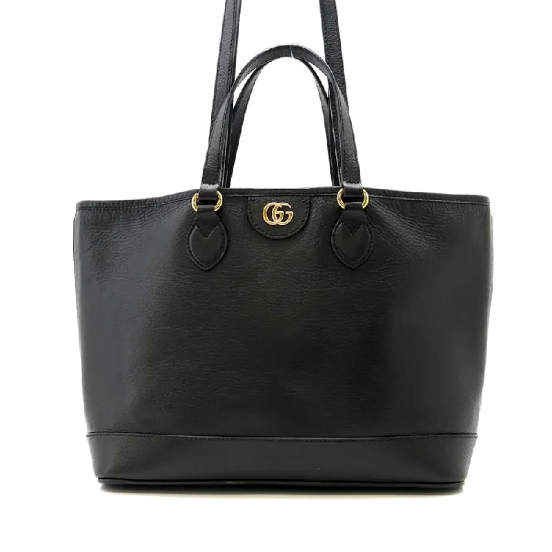 Women Gucci Sylvie bags featuring the signature web stripeGUCCI Tote Bag Black 765043 Leather Size Small