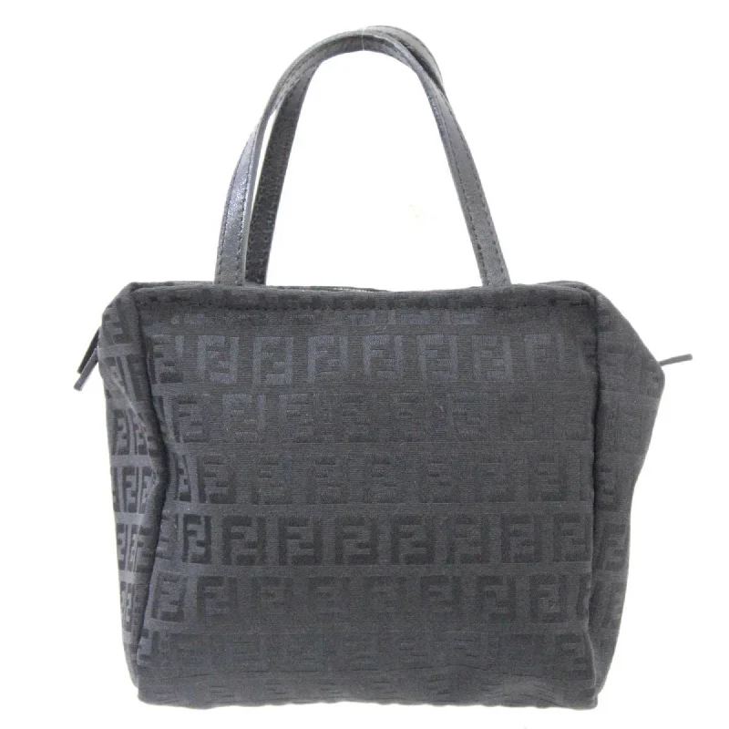 Fendi Peekaboo bags with a classic two - compartment design for organized storageFENDI Handbag Zucchino Black 2220-028 Jacquard Leather