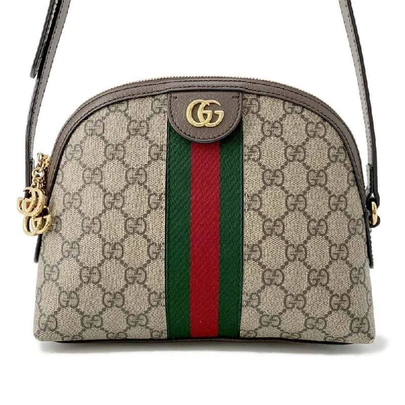 Women Gucci bags with a snap - button closure and a decorative charmGUCCI Shoulder Bag GG Supreme Ophidia Web Beige/Brown 499621 GG SupremeCanvas Leather