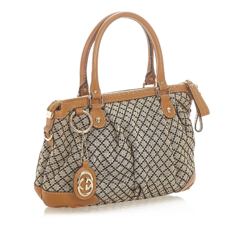 Gucci tote bags for women with a spacious interiorGucci Diamante Sukey Canvas Satchel (iZTtvz)