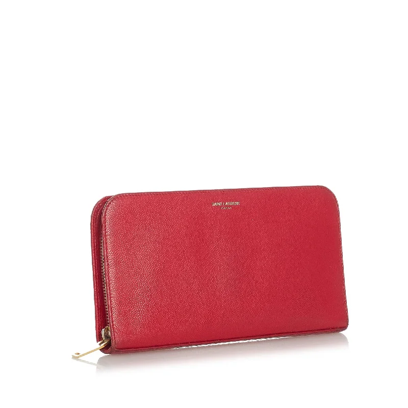 Yves Saint Laurent bags in vibrant colorsSaint Laurent Leather Zip Around Wallet (SHG-22445