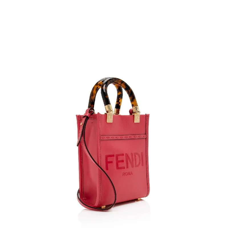 Fendi bags with a detachable tablet holder for using tablets on the goFendi Leather Sunshine Mini Shopper Tote (SHF-88FrWs)