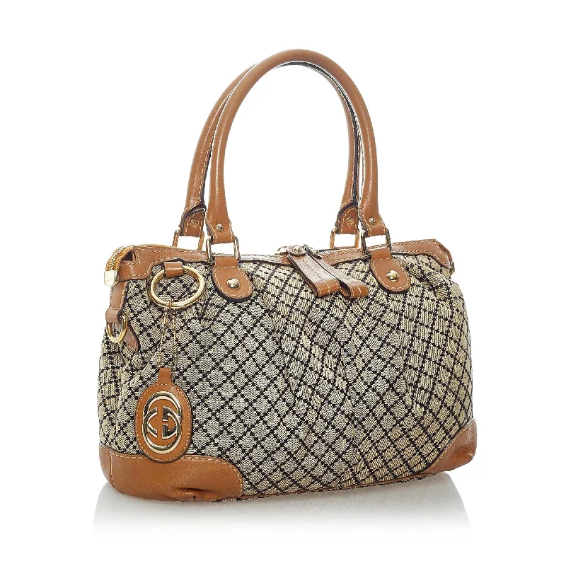 Ladies Gucci handbags with a detachable coin purse insideGucci Diamante Sukey Canvas Satchel (31083)