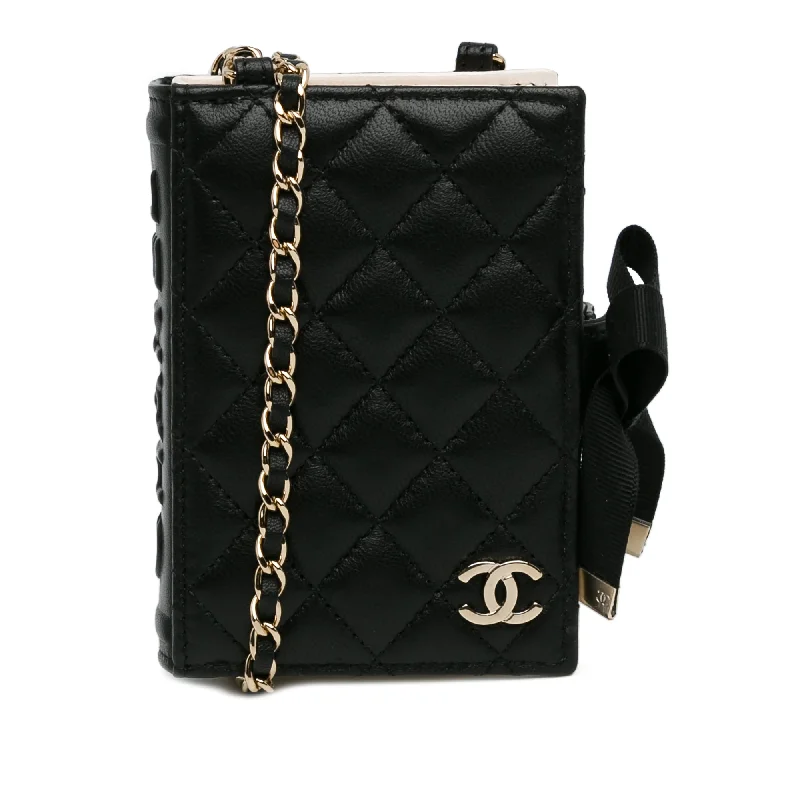 Yves Saint Laurent small bags for evening wearBlack Chanel CC Lambskin Book Card Holder Crossbody Bag