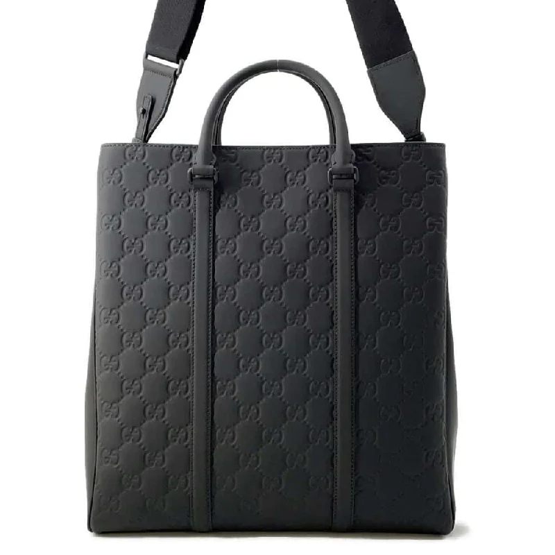 Ladies Gucci Dionysus bags with a chain - link shoulder strapGUCCI 2way Shoulder Tote Black 771238 Rubber effect leather