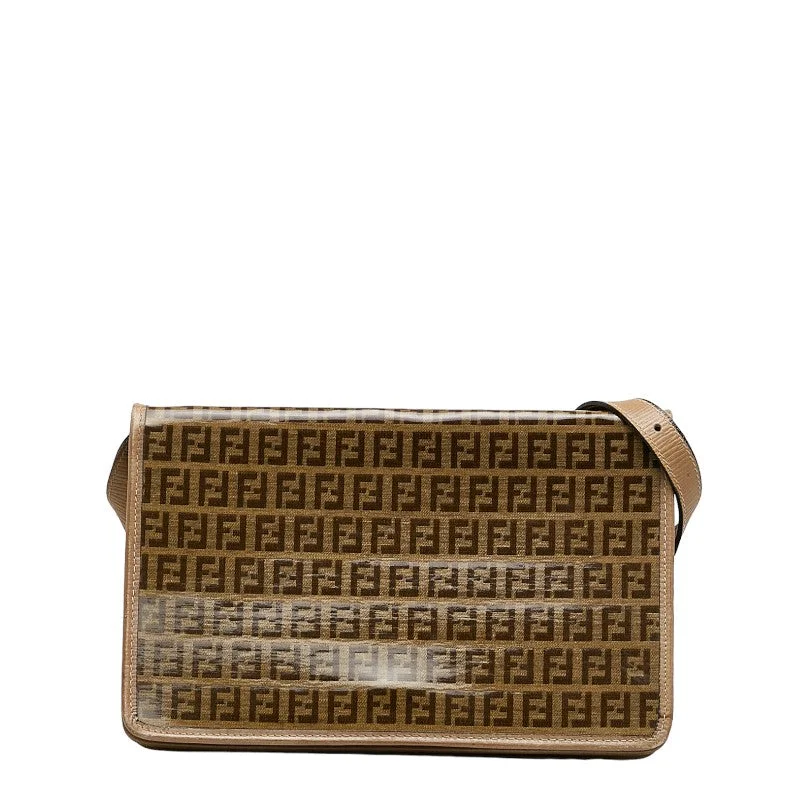 Ladies Fendi Peekaboo bags with a textured leather surface for a more tactile and luxurious feelFendi Zkino Shoulder Bag Brown Emmeline Ladies Fendi