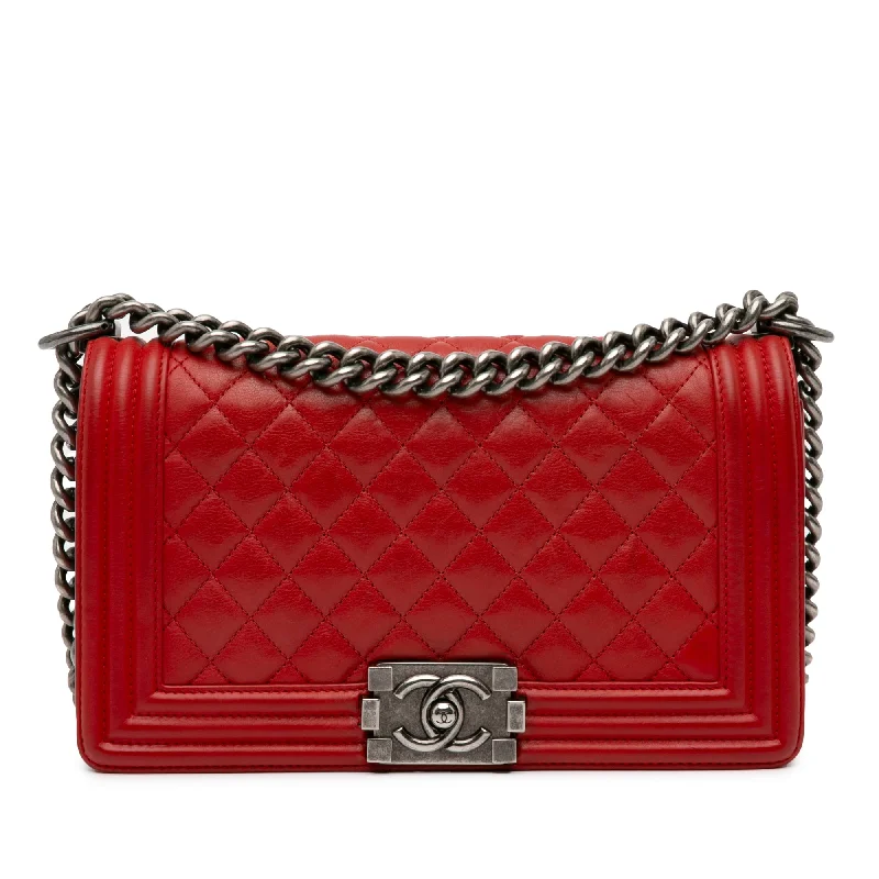 Yves Saint Laurent mini bags with chain strapsRed Chanel Medium Lambskin Boy Flap Crossbody Bag