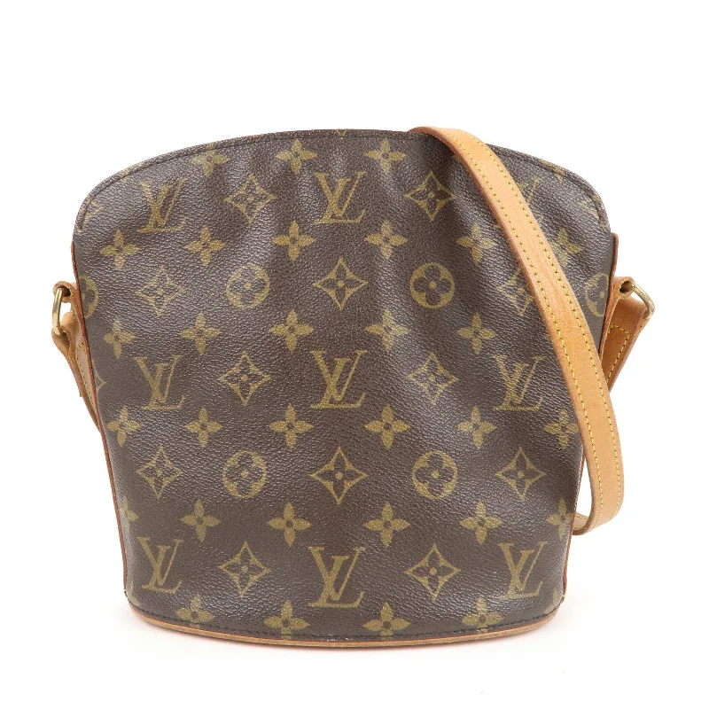 Louis Vuitton handbags with a back - zip pocket for storing valuablesLouis Vuitton Monogram Drouot Cross Body Shoulder Bag M51290