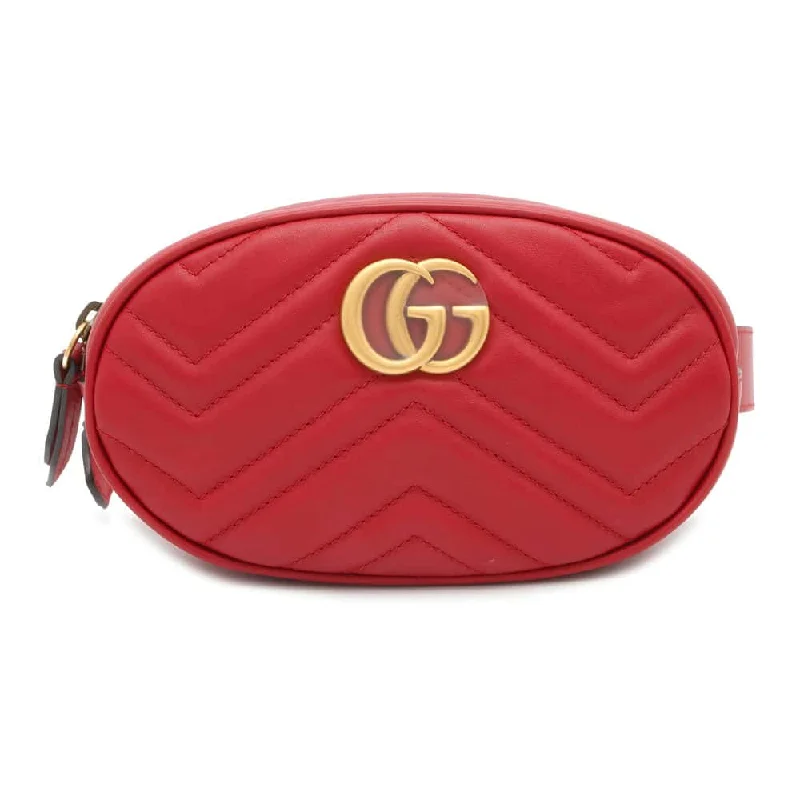 Gucci Marmont bags for women with quilted leather exteriorsGUCCI GG Marmont Crossbody Bag Red 476434 Leather