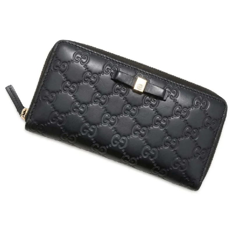 Women Gucci bags with interlocking G hardware for a classic lookGUCCI Guccissima Zip AroundNagazaiCloth Black 388680 Leather