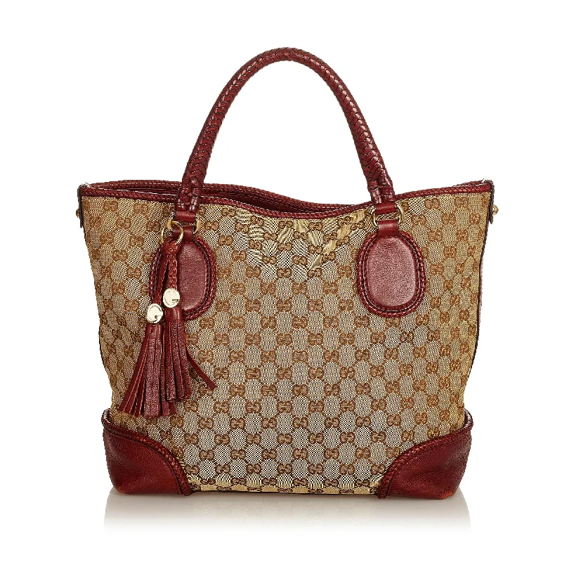 Gucci handbags for women with a back - zip pocketGucci GG Canvas Marrakech Tote Bag