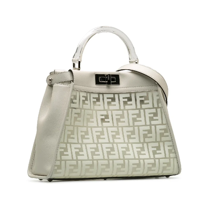 Ladies Fendi crossbody bags with a wide - width strap for enhanced comfort during long - term useFendi Limited Edition Zucca Clear Peekaboo (SHG-FiicNF)