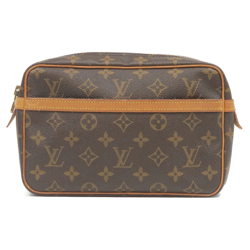 Ladies Louis Vuitton shoulder bags with a tassel decoration for charmLouis Vuitton Monogram Compiegne 23 Pouch Clutch Bag M51847