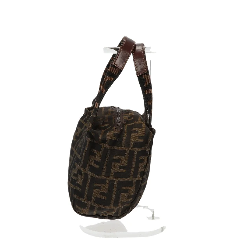 Fendi By The Way bags with a printed map pattern for a travel - inspired lookFENDI Handbag in Brown Fabric