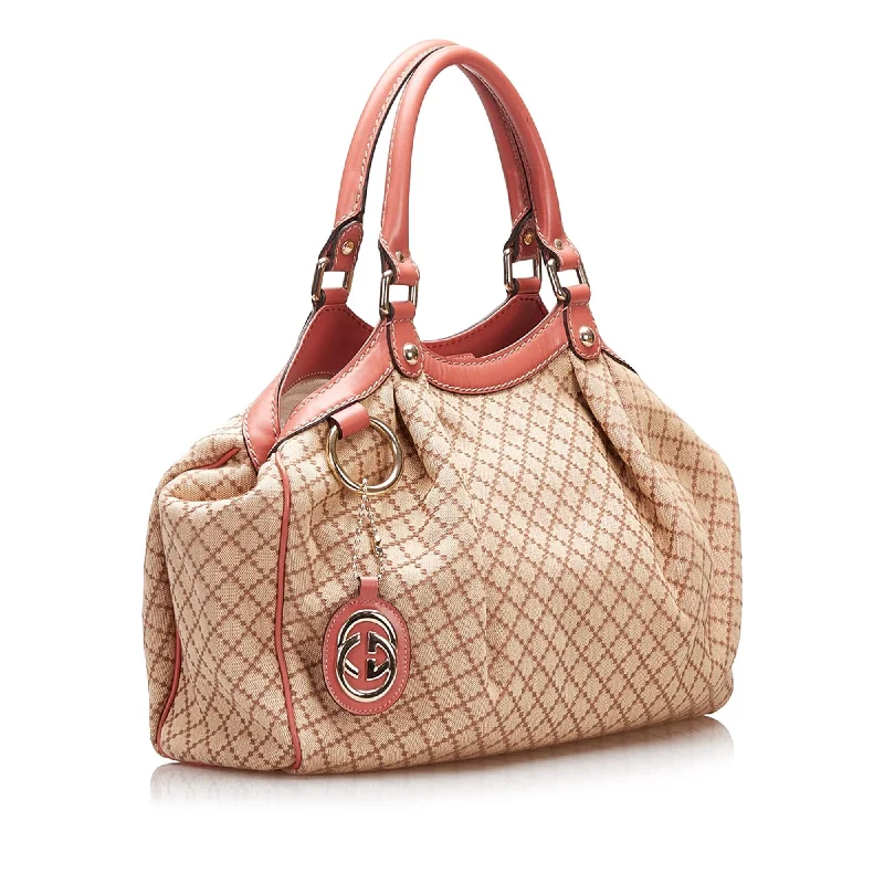 Gucci handbags for women with a metal - framed claspGucci Diamante Sukey Canvas Tote Bag (35532)