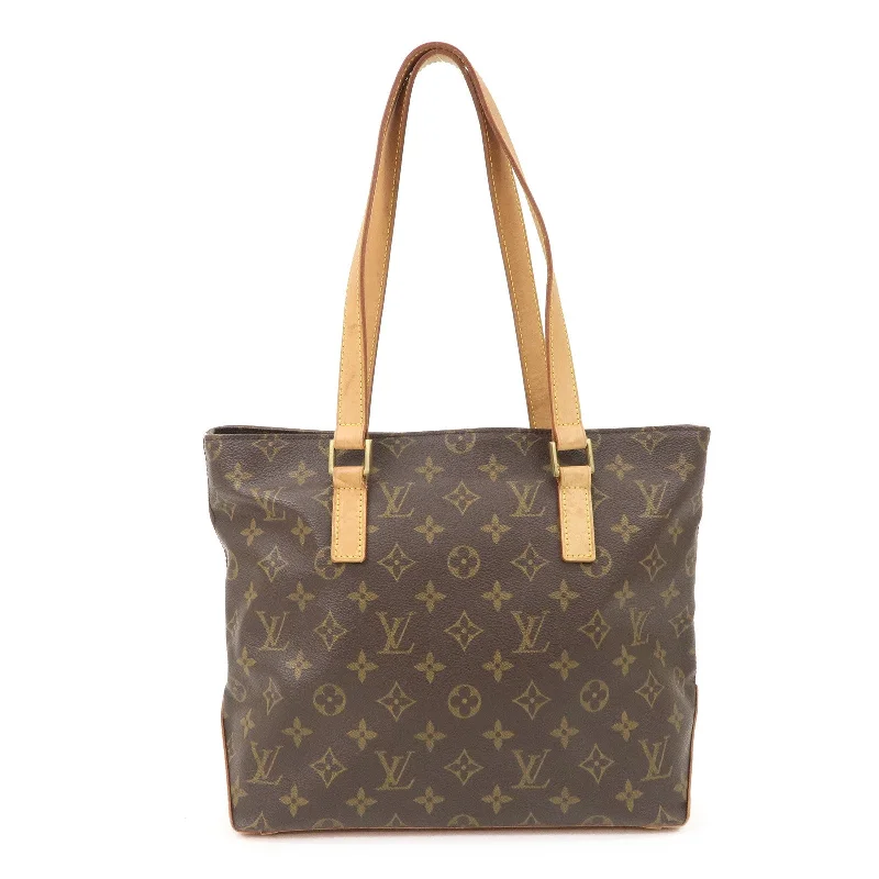 Louis Vuitton bags with a front - zip pocket for small items like keysLouis Vuitton Monogram Cabas Piano Tote Bag Brown M51148