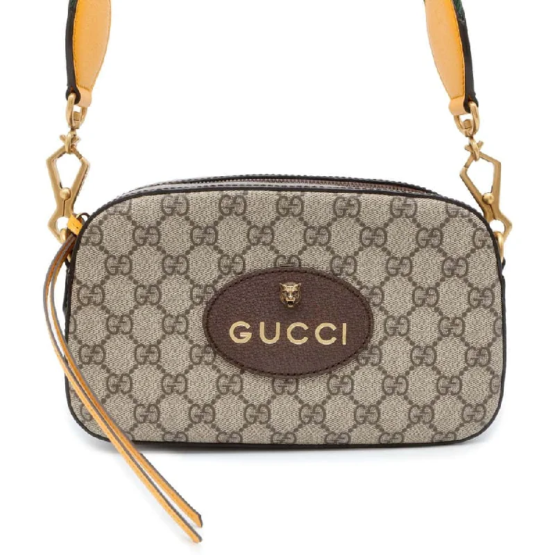 Women Gucci bags with a front - flap pocket for quick - access itemsGUCCI Neo Vintage Shoulder Bag Brown/Beige 476466 PVC