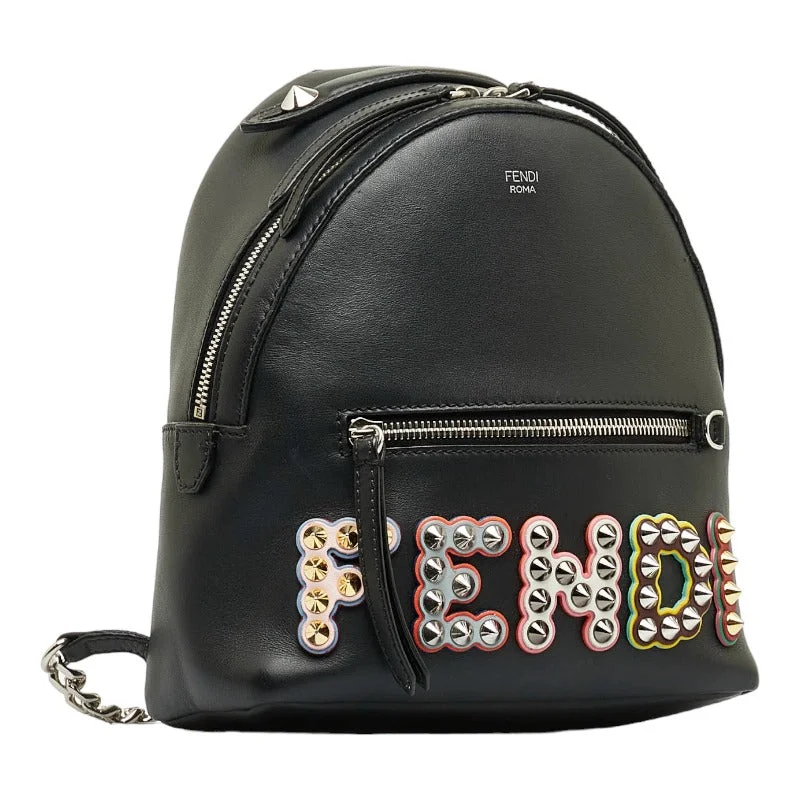 Ladies Fendi handbags with a detachable wallet insert for added convenienceFENDI Mini Lux Backpack 8BZ038 Black Multicolor Ladies