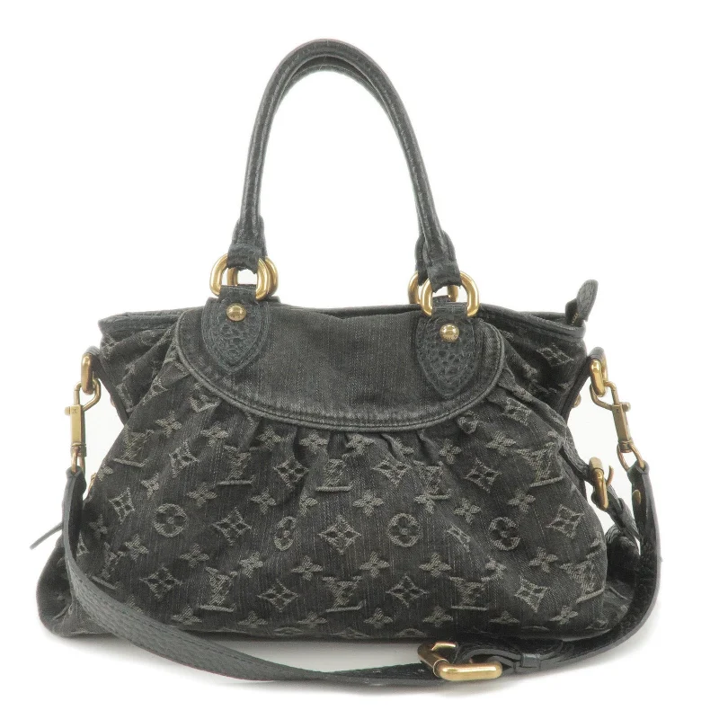 Louis Vuitton bags with a chain - link trim and a leather body for a modern edgeLouis Vuitton Monogram Denim Neo Cabby MM Hand Bag M95351