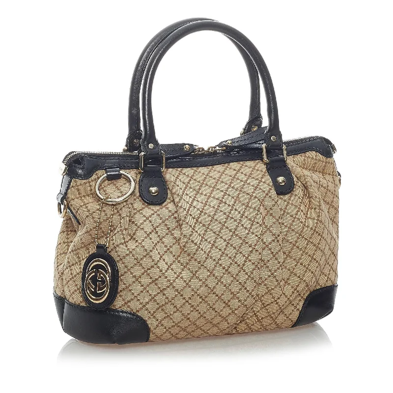 Gucci crossbody bags for women with adjustable leather strapsGucci Diamante Sukey Canvas Satchel (32973)