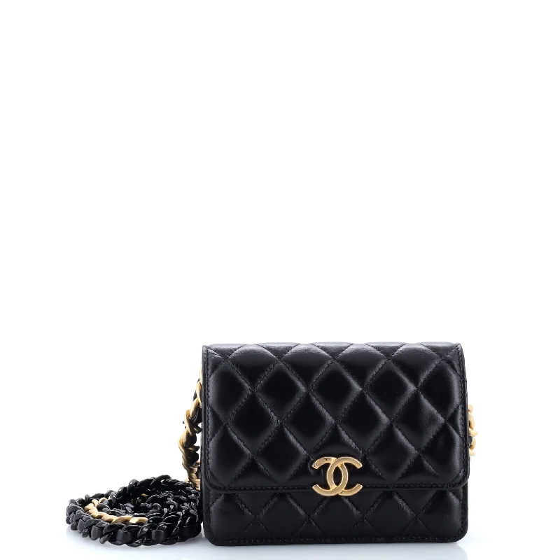 Stylish laptop bags for professionalsLacquered Metal CC Clutch with Chain Quilted Lambskin