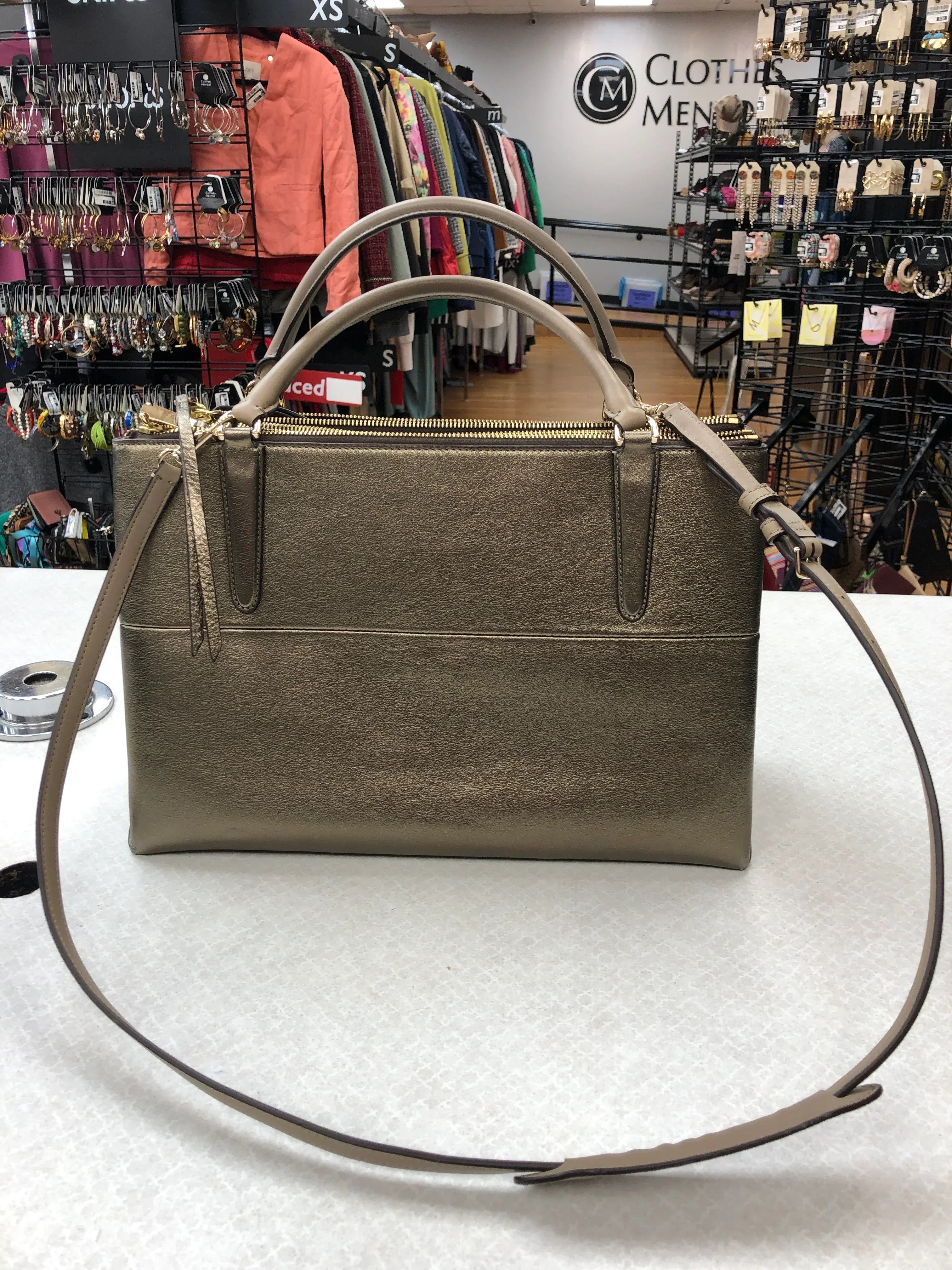 Coach Borough bags with a contrast - stitched handle for a unique lookHandbag Designer By Coach  Size: Large