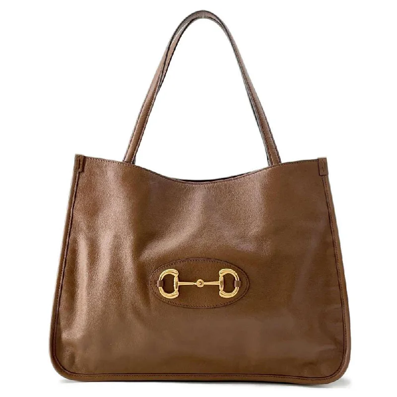 Small - sized Women Gucci shoulder bags for evening outingsGUCCI Horsebit 1955Tote Bag Brown 623694 Leather