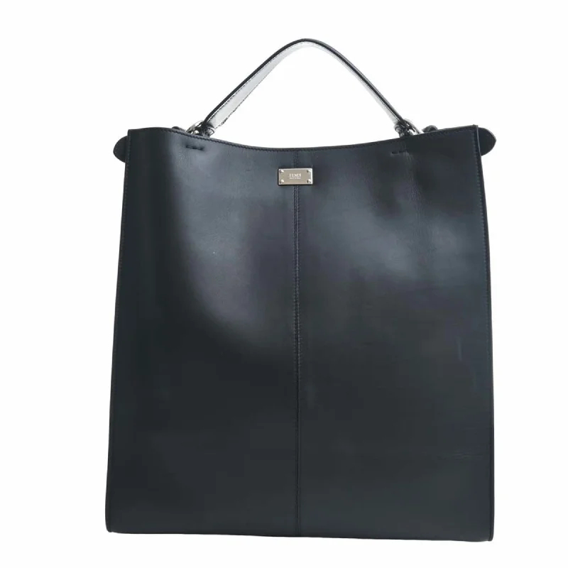 Fendi Baguette bags in a limited - edition colorway for a rare and exclusive lookFENDI Leather Canvas Peekaboo X-Rite Shoulder Bag 7V47 Black Natural Ladies