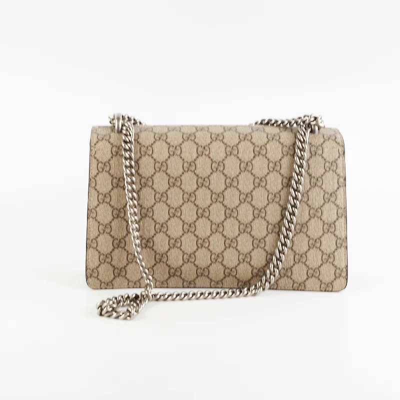 Women Gucci bags with a chain - link trim and a leather bodyGucci Dionysus GG Small Monogram Bag