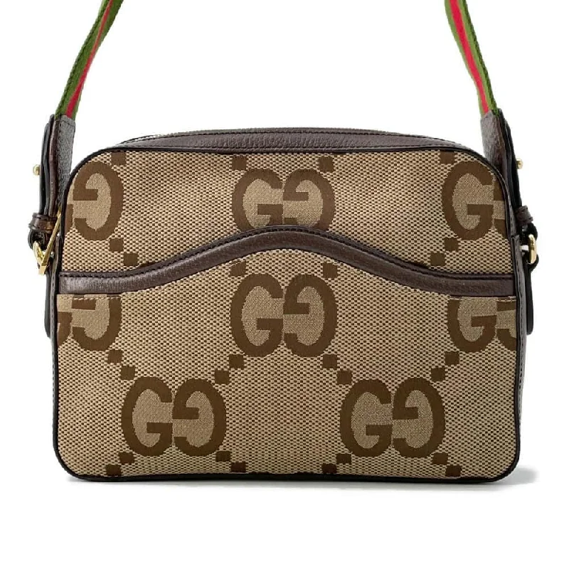 Women Gucci crossbody bags with a printed floral patternGUCCI jumbo GG messenger bag Beige 675891 Canvas Leather