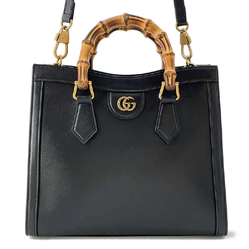 Women Gucci backpacks with a luxurious leather finishGUCCI Diana Bamboo 2awyHandbag Black 660195 Leather Size Small