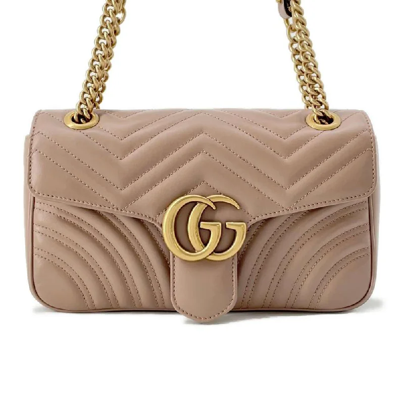 Gucci Marmont bags for women with a snakeskin - effect panelGUCCI GG MarmontQuilted ChainShoulder Jasmin Flower 443497 Leather