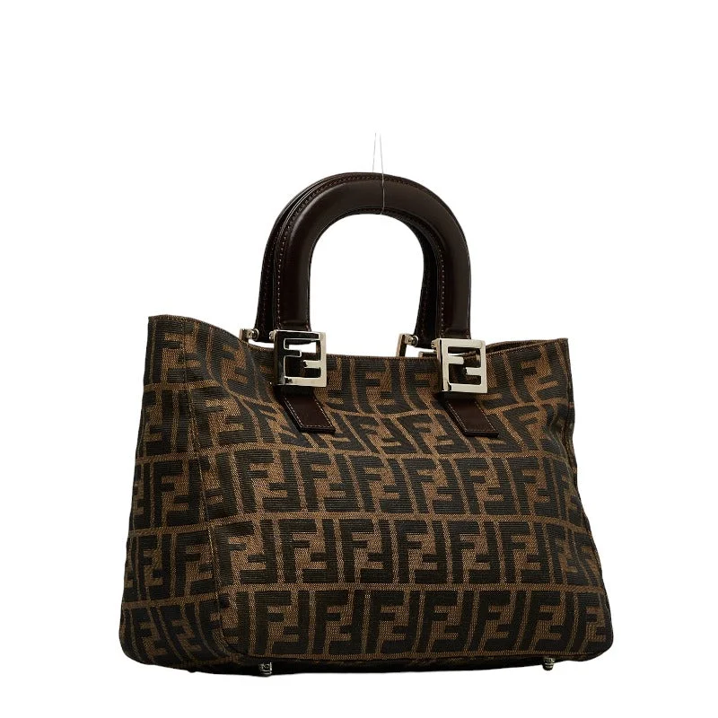 Fendi Baguette bags with a monogram - embossed leather surface for a luxurious feelFendi Zuka Handbag 26693 Brown Canvas Leather Ladies Fendi