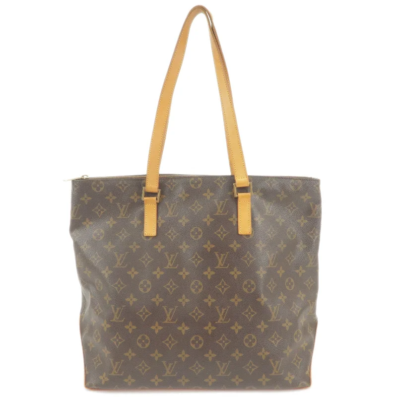 Louis Vuitton bags with a chain - link trim and a leather body for a modern edgeLouis Vuitton Monogram Cabas Mezzo Tote Bag Hand Bag M51151