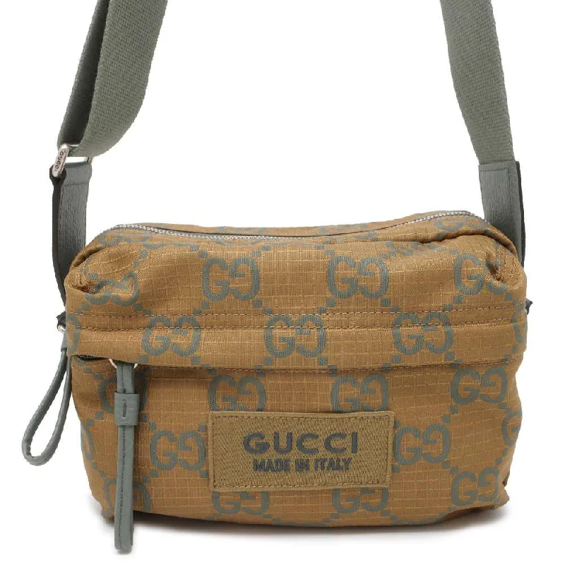 Medium - sized Women Gucci handbags for everyday useGUCCI Japan Limited Edition GG Ripstop Small Cross Body Bag Khaki 767931 GGPolyester