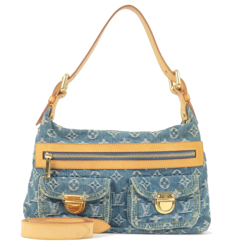 Louis Vuitton Alma bags with a monogram - embossed leather surfaceLouis Vuitton Monogram Denim Baggy PM Shoulder Bag Blue M95049