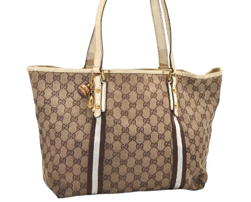 Ladies Gucci Dionysus bags with a chain - link shoulder strapAuthentic GUCCI Sherry Line Tote Bag GG Canvas Leather 139260 Brown Junk 2885K