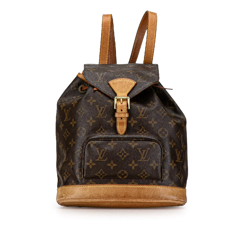 Yves Saint Laurent designer bags with gold hardwareBrown Louis Vuitton Monogram Montsouris MM Backpack