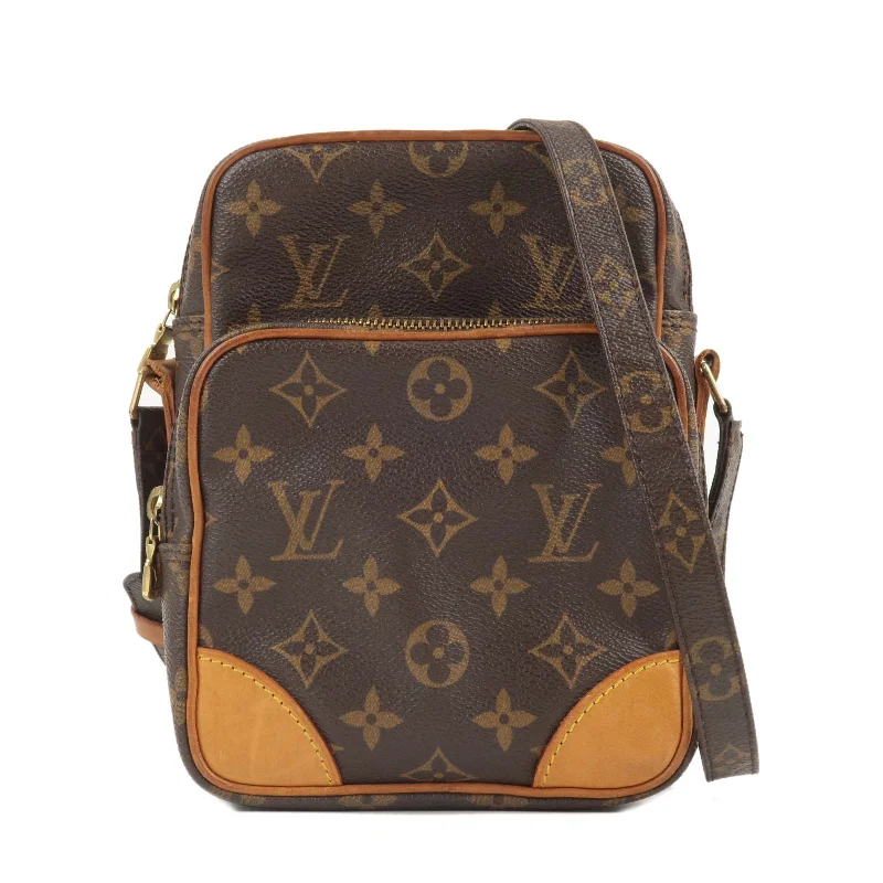 Louis Vuitton bags with a front - zip pocket for small items like keysLouis Vuitton Monogram Amazone Shoulder Bag Brown M45236