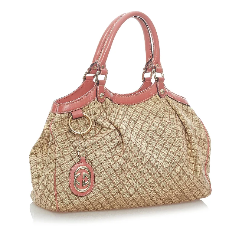 Gucci backpacks for women with a padded laptop compartmentGucci Diamante Sukey Canvas Tote Bag (32216)