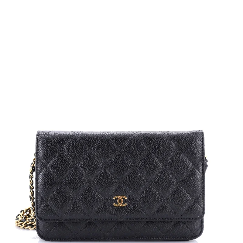 Durable leather bags for daily useWallet on Chain Quilted Caviar