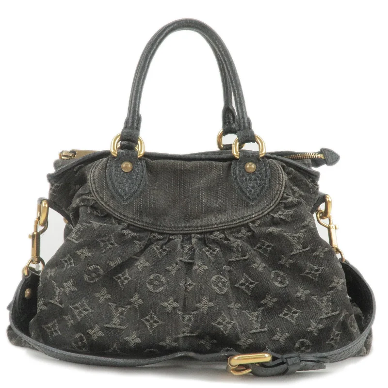 Louis Vuitton Speedy bags in monogram canvas for a classic lookLouis Vuitton Monogram Denim Neo Cabby MM Hand Bag Black M95351