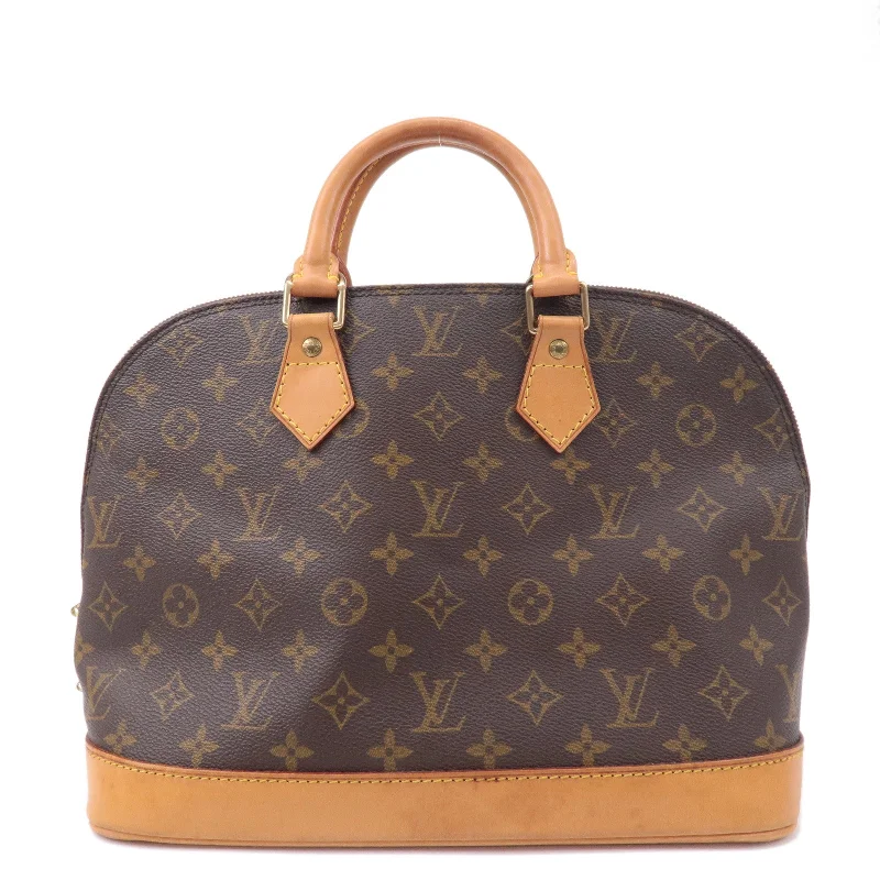 Louis Vuitton bags with a snap - button closure and a decorative charm for styleLouis Vuitton Monogram Alma Hand Bag Brown M51130