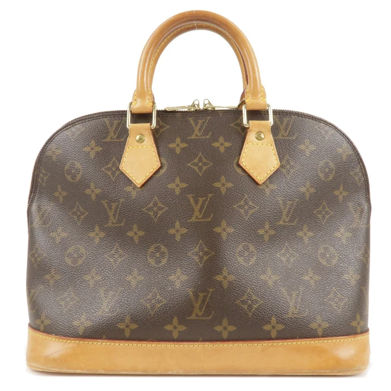 Ladies Louis Vuitton shoulder bags with a wide - width strap for comfortLouis Vuitton Monogram Alma Hand Bag Brown M51130