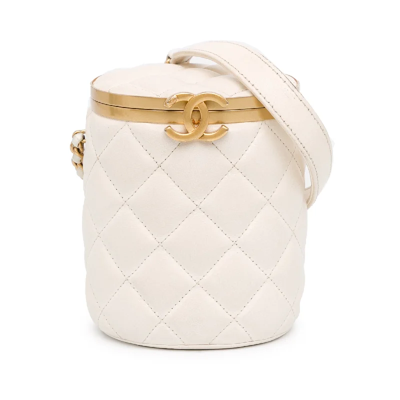 Yves Saint Laurent bags with iconic YSL logoWhite Chanel Small Quilted Lambskin Crown Box Bag