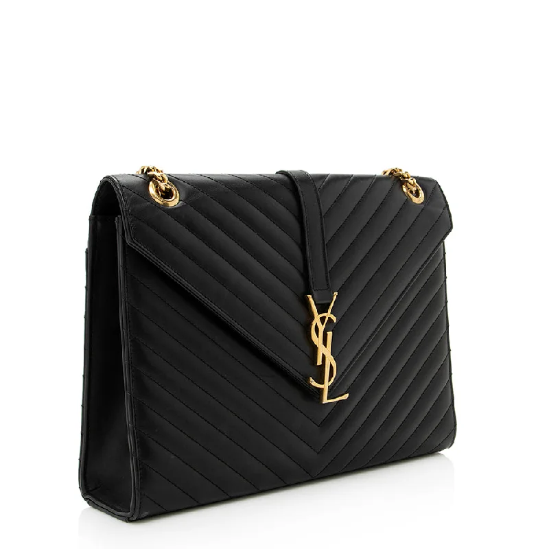 Yves Saint Laurent bags for formal occasionsSaint Laurent Matelasse Calfskin Monogram Large Envelope Bag 19439