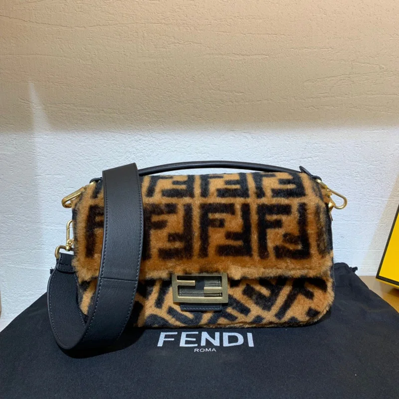 Fendi tote bags with a double - zip closure for enhanced securityWF - Fendi Bags - 098