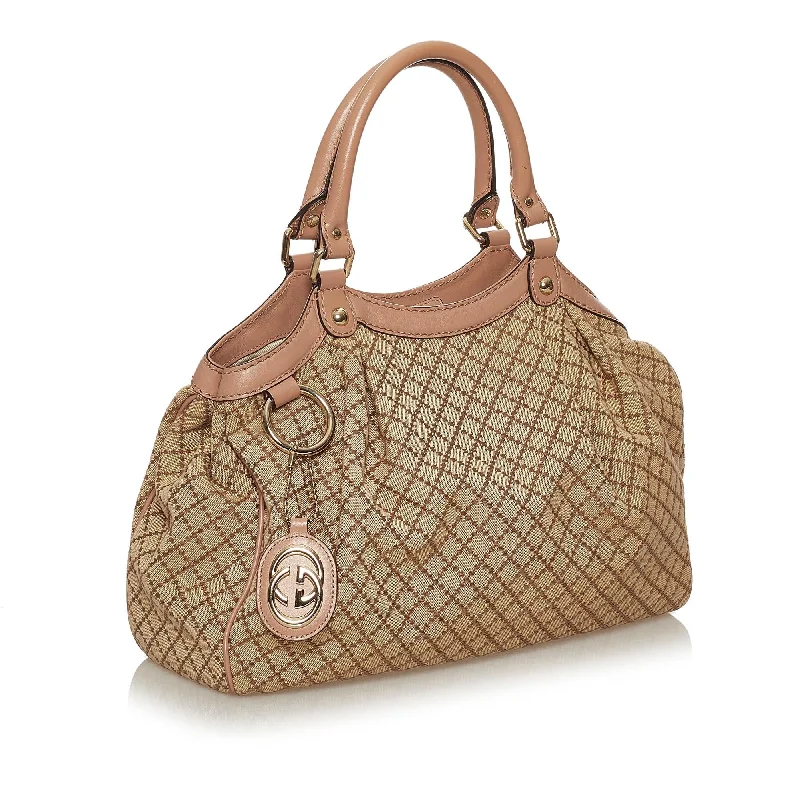 Women Gucci bags with a zippered interior pocketGucci Diamante Sukey Canvas Tote Bag (29031)