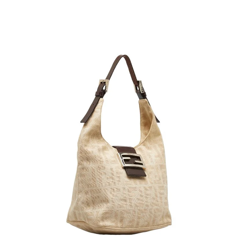 Fendi bags with a built - in USB charging port for keeping devices powered on the goFENDI FENDI ZUCKA 26686 Handbag Canvas/Laser Beige Ladies