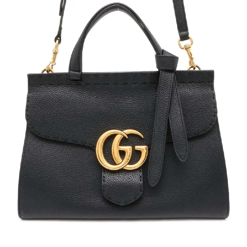 Gucci Marmont bags for women with a snakeskin - effect panelGUCCI GG Marmont 2WAYHandbag Black 421890 Leather